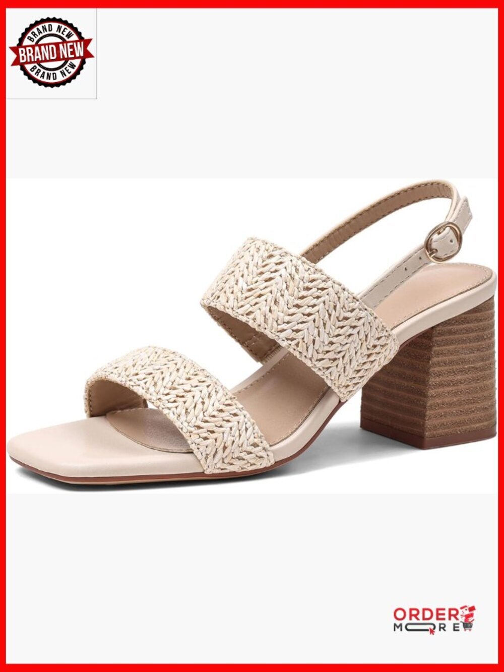 Block Chunky Heel Square Open Toe Ankle Strap Casual Sandals Summer Dress Shoes